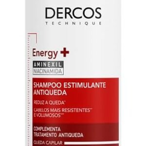 Vichy Dercos Energy+, Shampoo Estimulante, Tratamento Antiqueda para Cabelos Fracos e Quebradiços, Fortalece os Fios com Aminexil, Niacinamida e Vitamina E, 400g