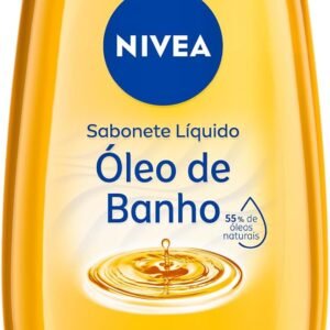 NIVEA Sabonete Líquido Óleo de Banho 200ml, Limpeza Corporal, Pele Macia, 55% Óleos Naturais, Sensação Hidratante