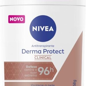 NIVEA Desodorante Antitranspirante Stick Derma Protect Clinical 58g, Defesa Intensa 96h, Controle de Suor Extremo, Toque Suave, Protege a Pele