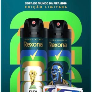 Kit Rexona Men Antitranspirante Aerossol Xtracool + Impacto 150ml + 2 Pacotes de Figurinhas – Edição Limitada Copa do Mundo da FIFA 26