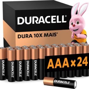 Duracell Pilhas Alcalinas AAA Palito Pack 24 Unidades – Dura Mais – Ideal para Controle de Videogame e Brinquedos